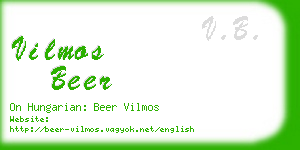 vilmos beer business card